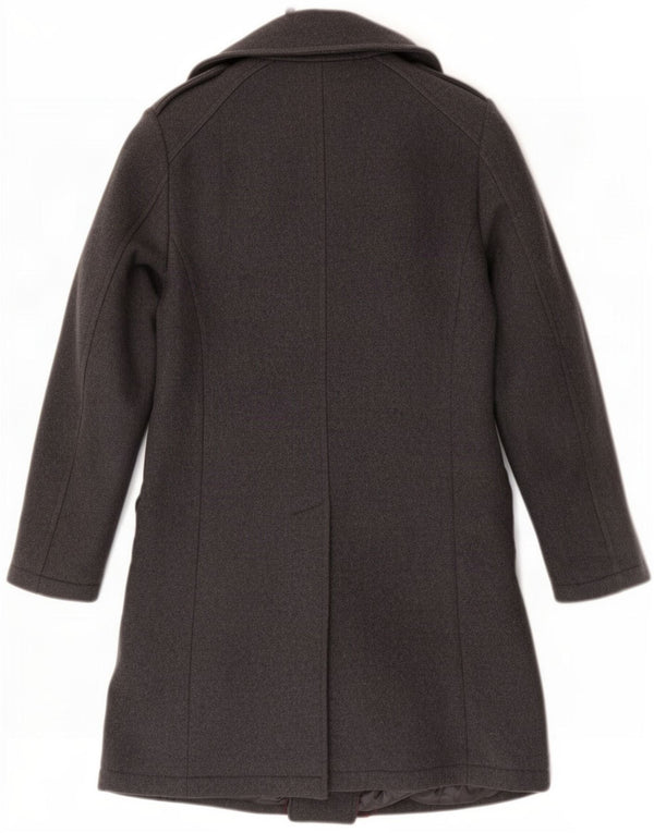 Zara Mens Double Breasted Coat UK 38 Medium Grey Wool