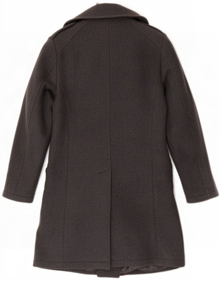 Zara Mens Double Breasted Coat UK 38 Medium Grey Wool