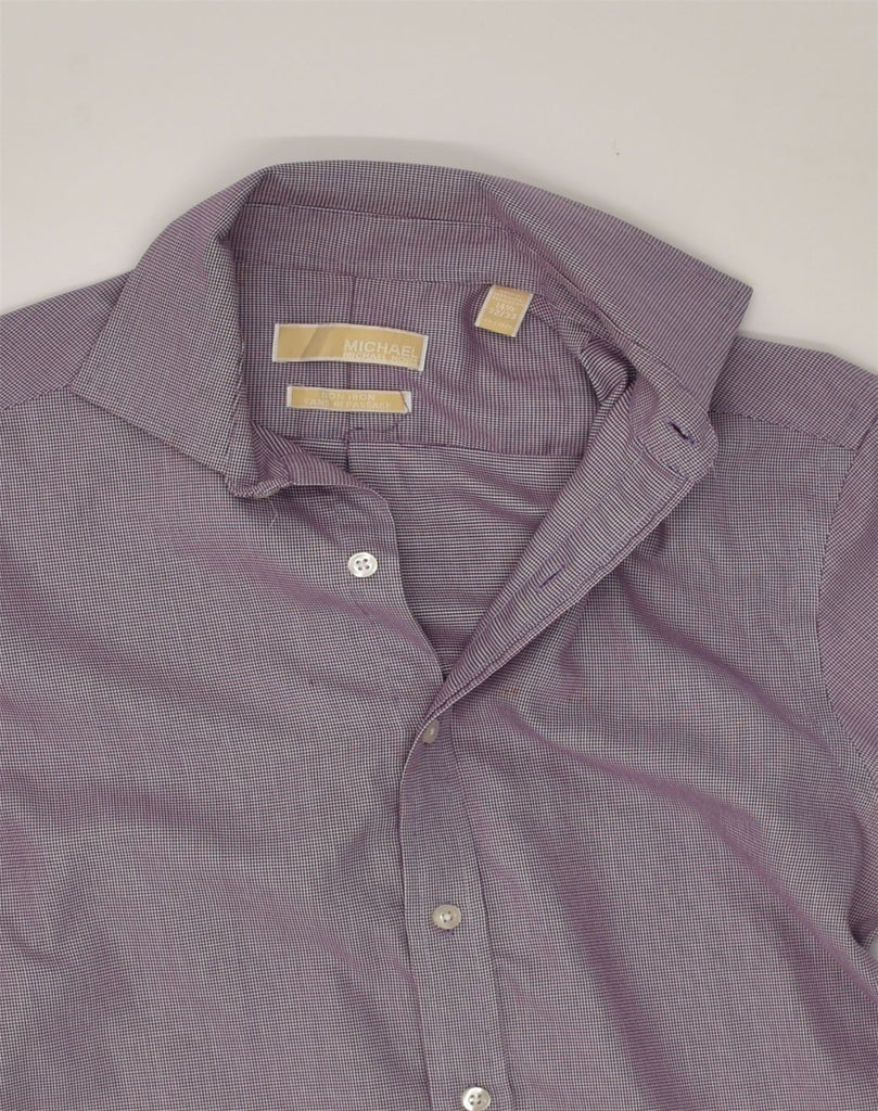 MICHAEL KORS Mens Shirt Size 14 1/2 Small Purple Cotton | Vintage Michael Kors | Thrift | Second-Hand Michael Kors | Used Clothing | Messina Hembry 