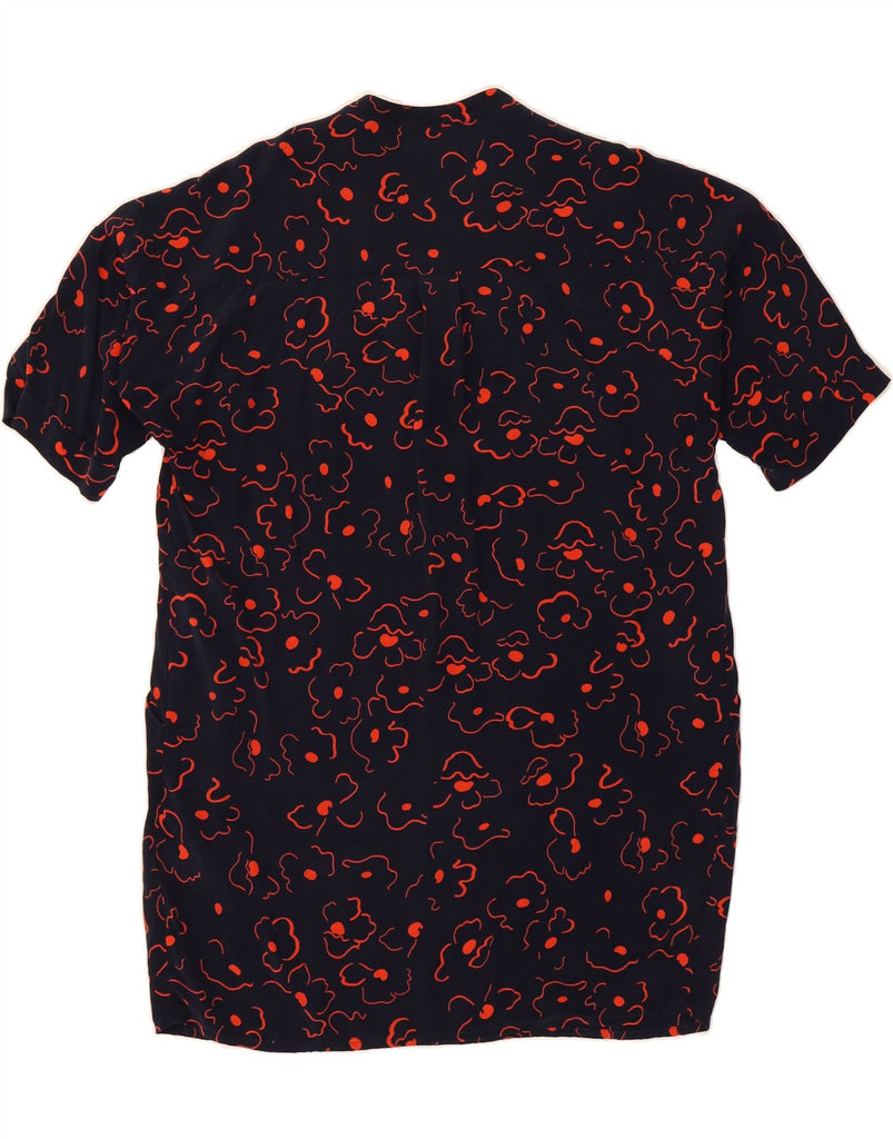 WHISTLES Womens Oversized Basic Dress UK 14 Medium Navy Blue Floral Cupro Vintage Whistles and Second-Hand Whistles from Messina Hembry 