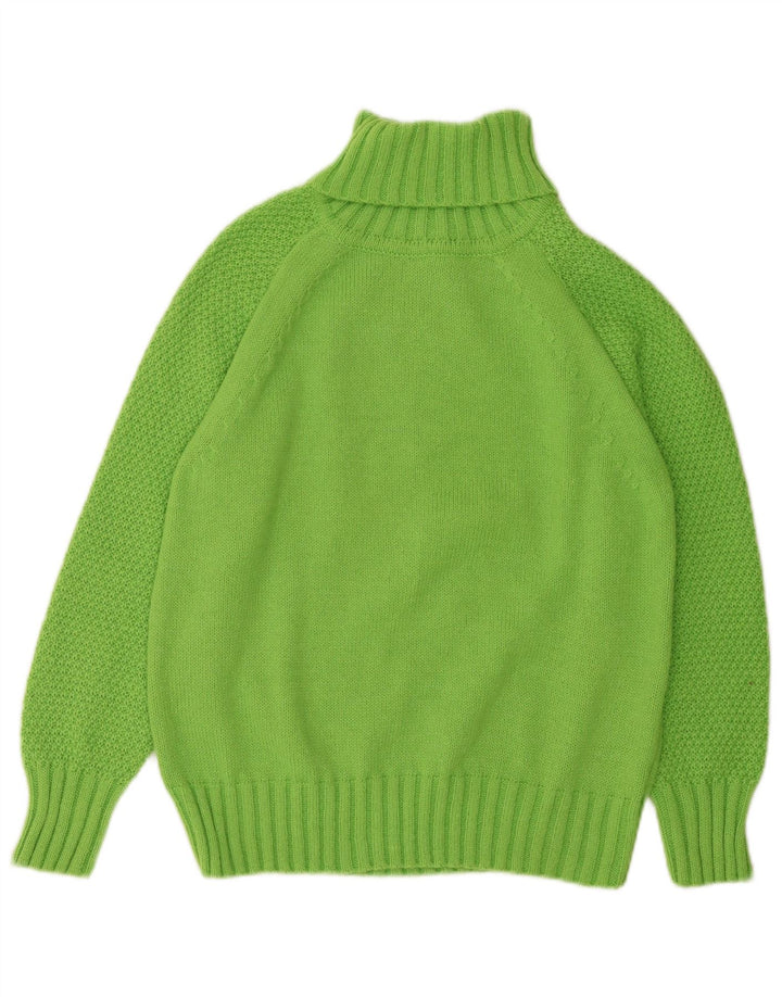 Vintage Womens Oversized Roll Neck Jumper Sweater UK 10 Small Green