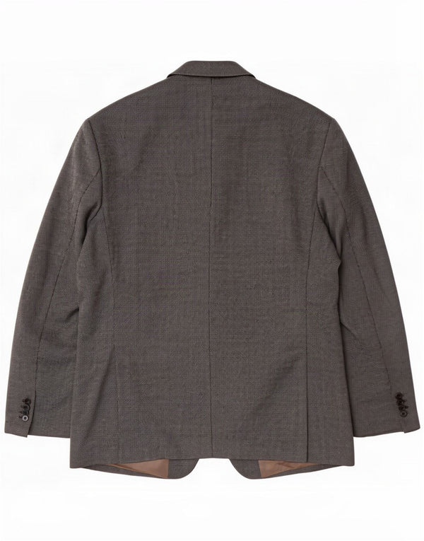 Wellington Mens 3 Button Blazer Jacket UK 46 3XL Grey Wool