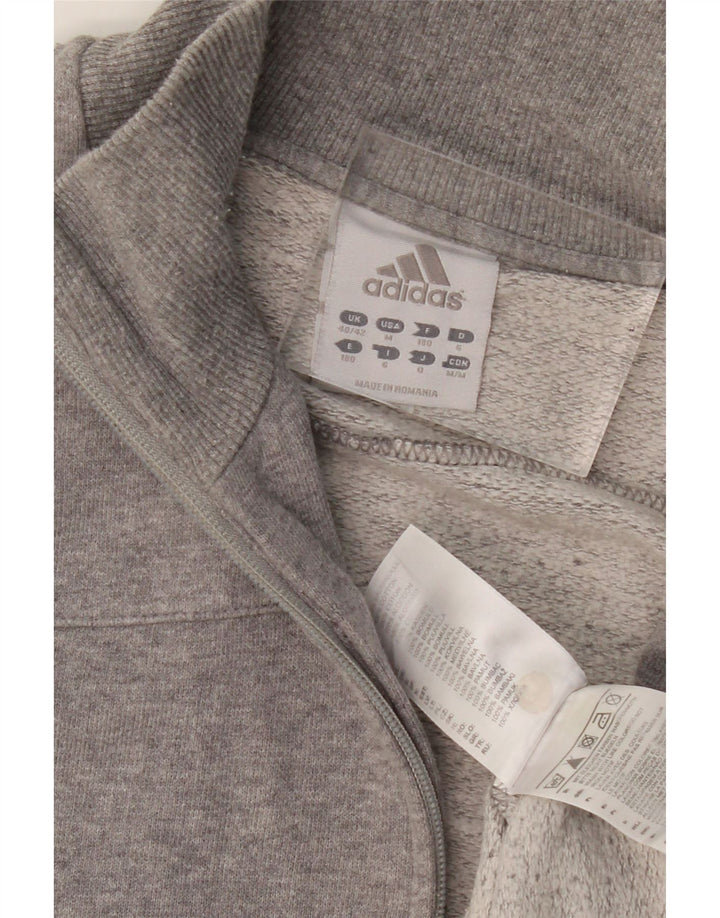 ADIDAS Mens Tracksuit Top Jacket UK 40/42 Medium Grey Flecked Cotton