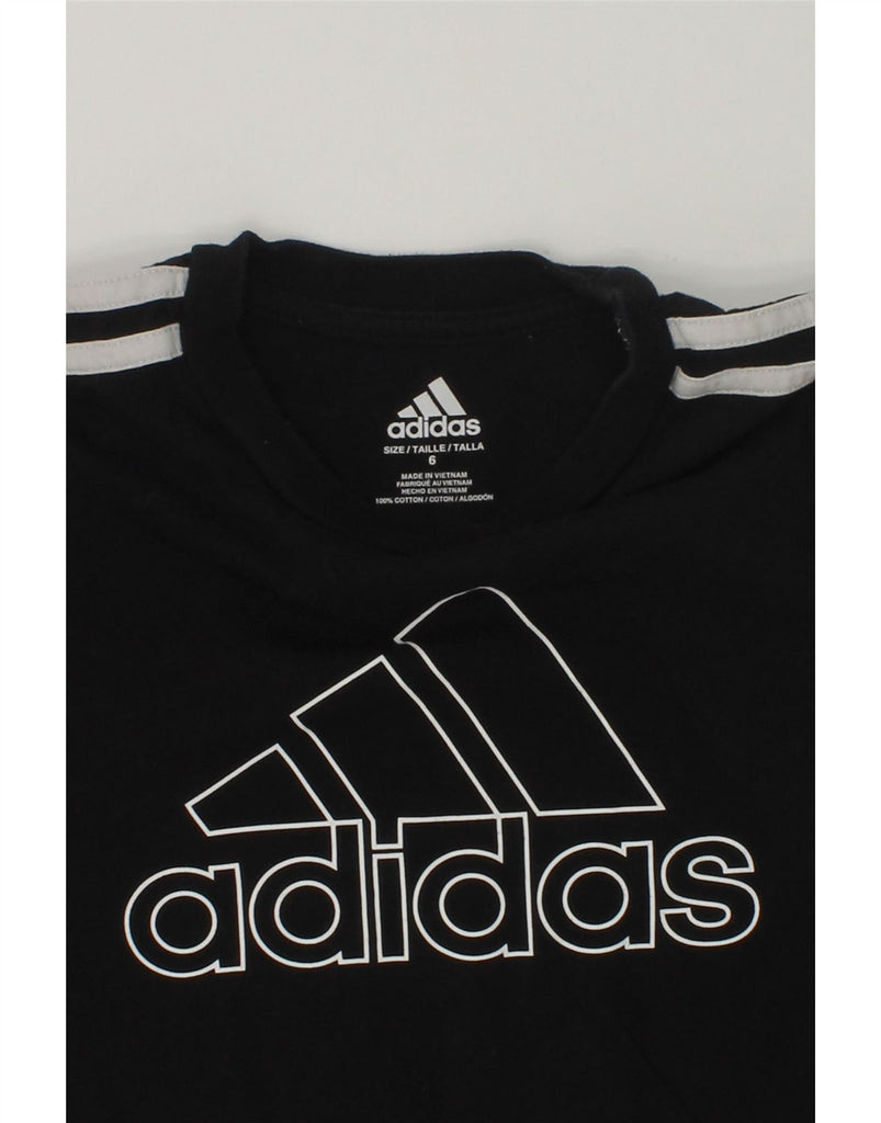 ADIDAS Boys Graphic T-Shirt Top 5-6 Years Black Cotton | Vintage Adidas | Thrift | Second-Hand Adidas | Used Clothing | Messina Hembry 