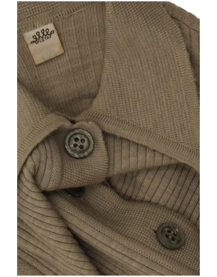 Vintage Womens Cardigan Sweater UK 8 Small Beige