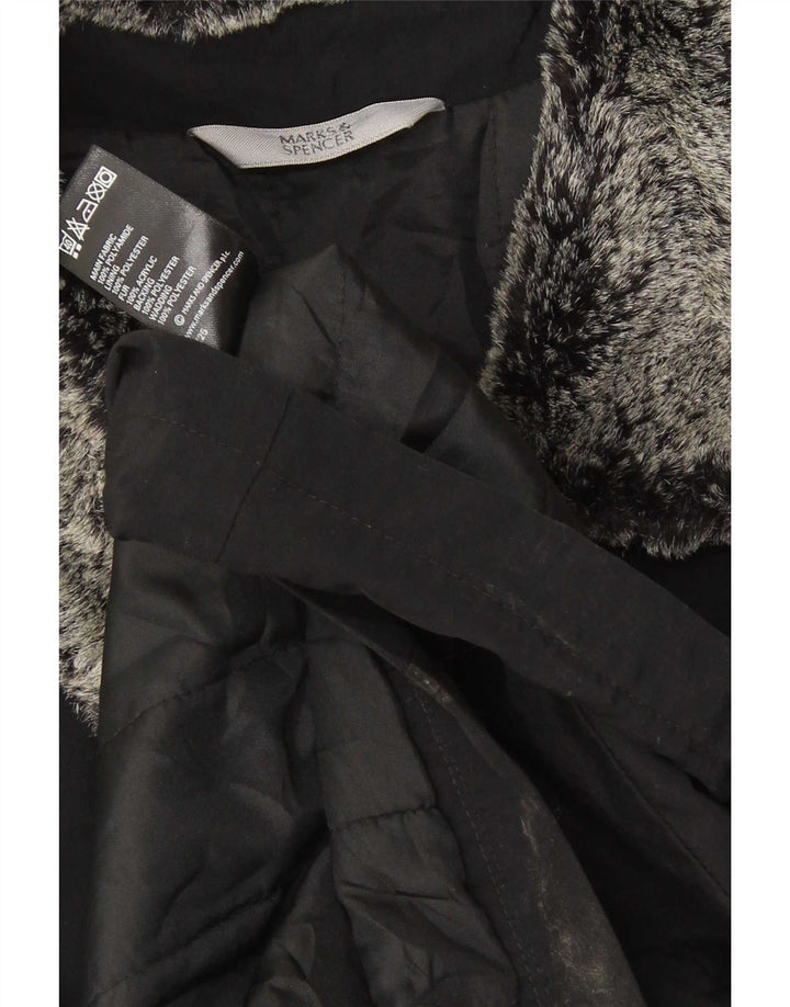 Marks & Spencer Womens Oversized Padded Jacket UK 16 Large Black Acrylic