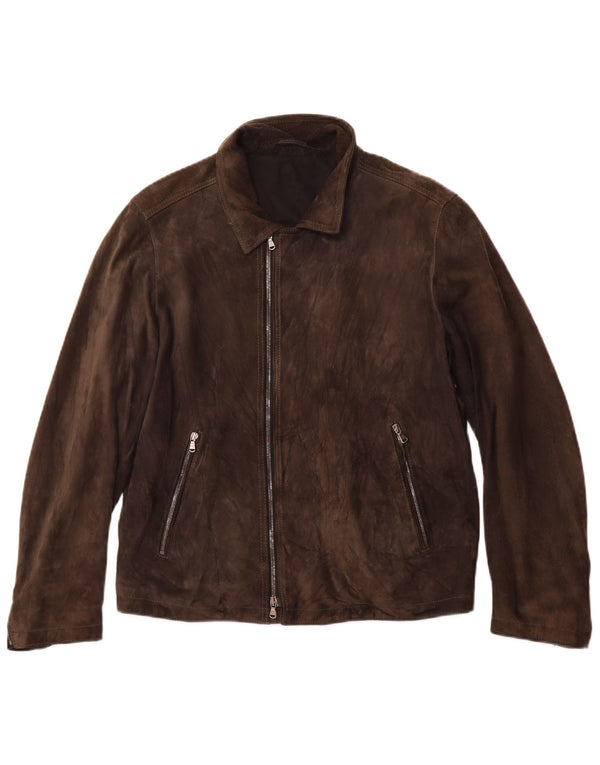 Vintage Womens Suede Jacket UK 12 Medium Brown Leather