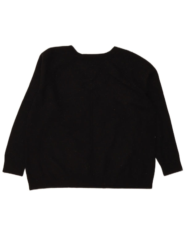 Gap Womens V-Neck Jumper Sweater UK 16 Large Black Nylon