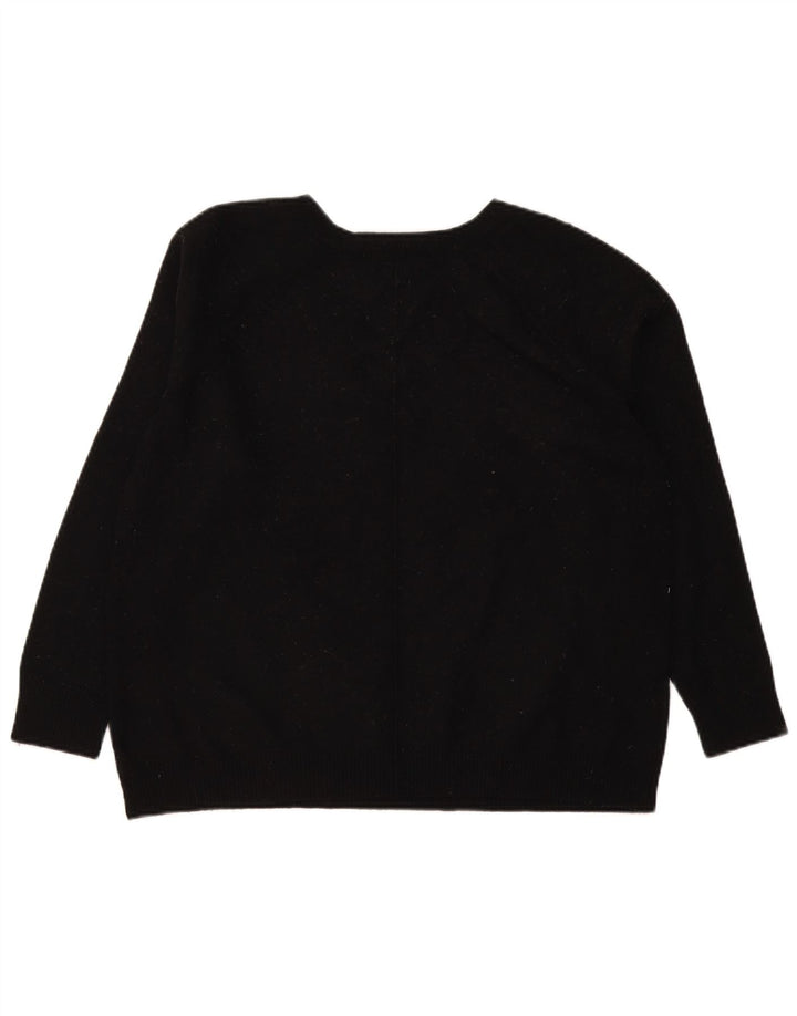 Gap Womens V-Neck Jumper Sweater UK 16 Large Black Nylon