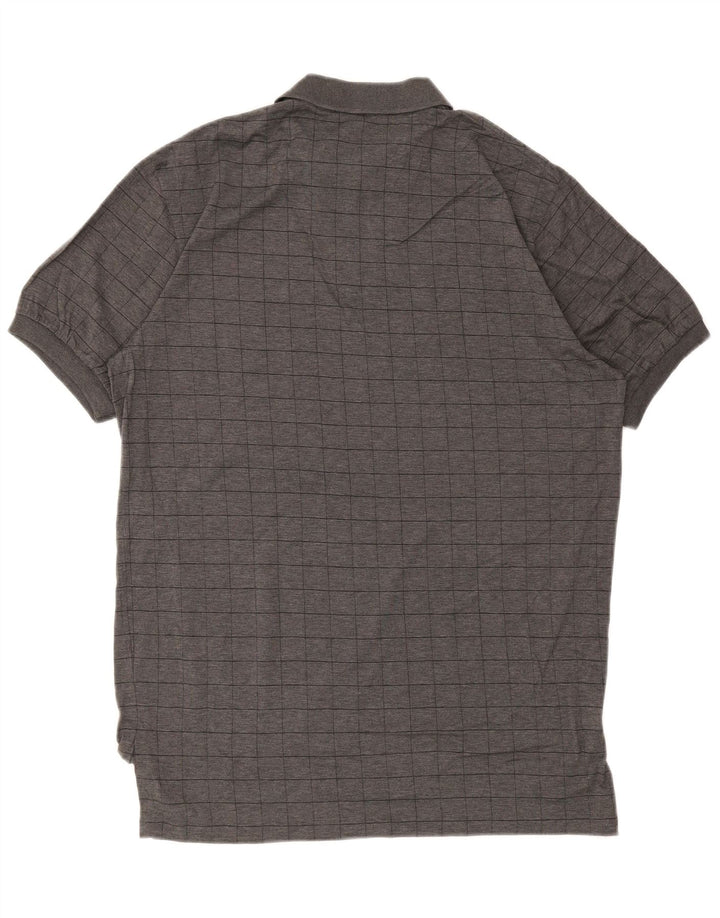 POLO RALPH LAUREN Mens Polo Shirt Medium Grey Check Cotton