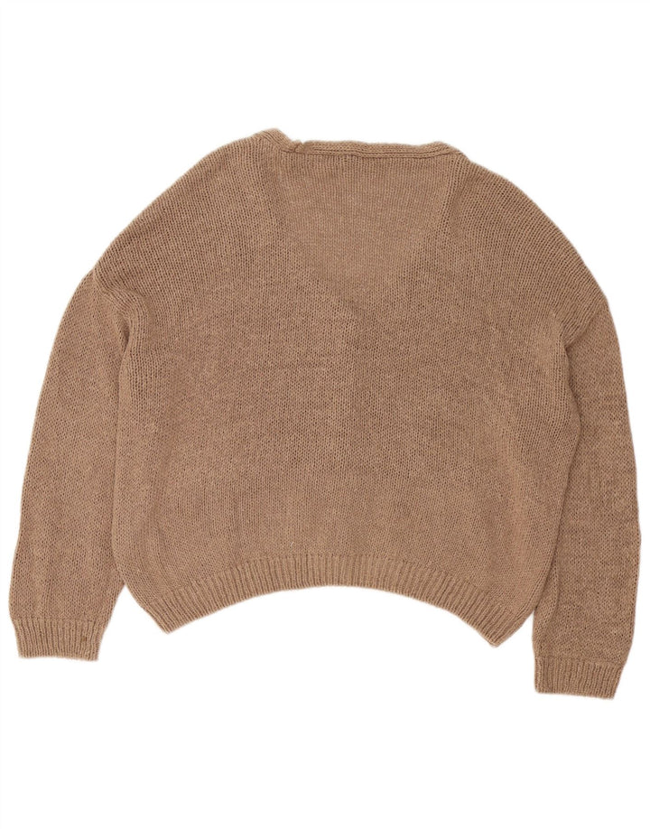 Zara Womens Oversized Cardigan Sweater UK 10 Small Brown Acrylic
