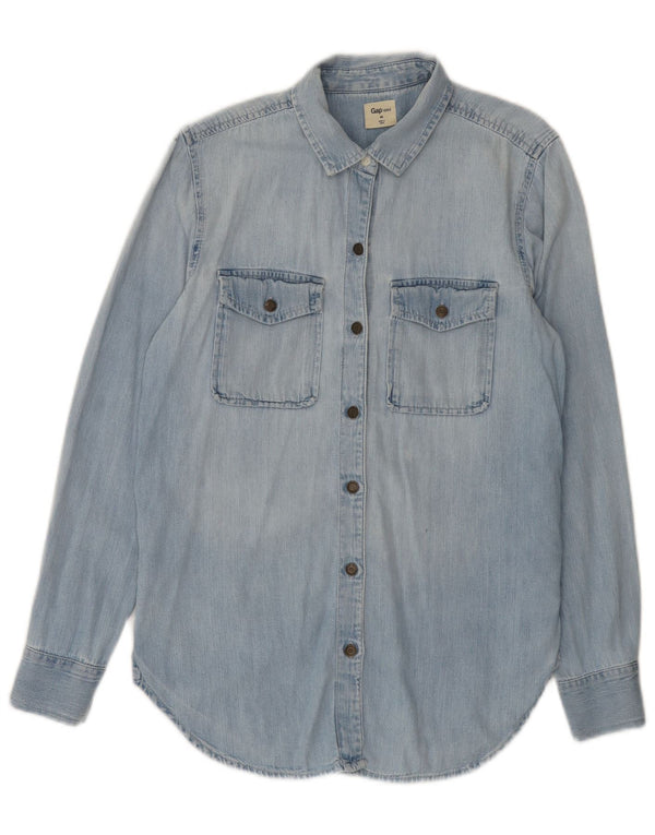 Gap Womens Oversized Denim Shirt UK 6 XS Blue Cotton