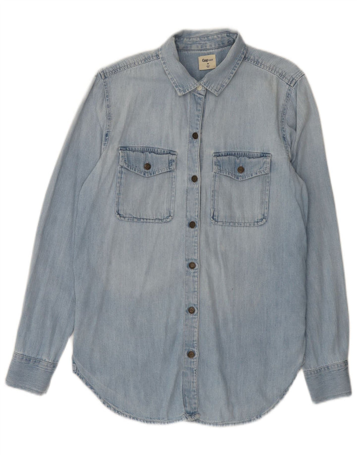 Gap Womens Oversized Denim Shirt UK 6 XS Blue Cotton