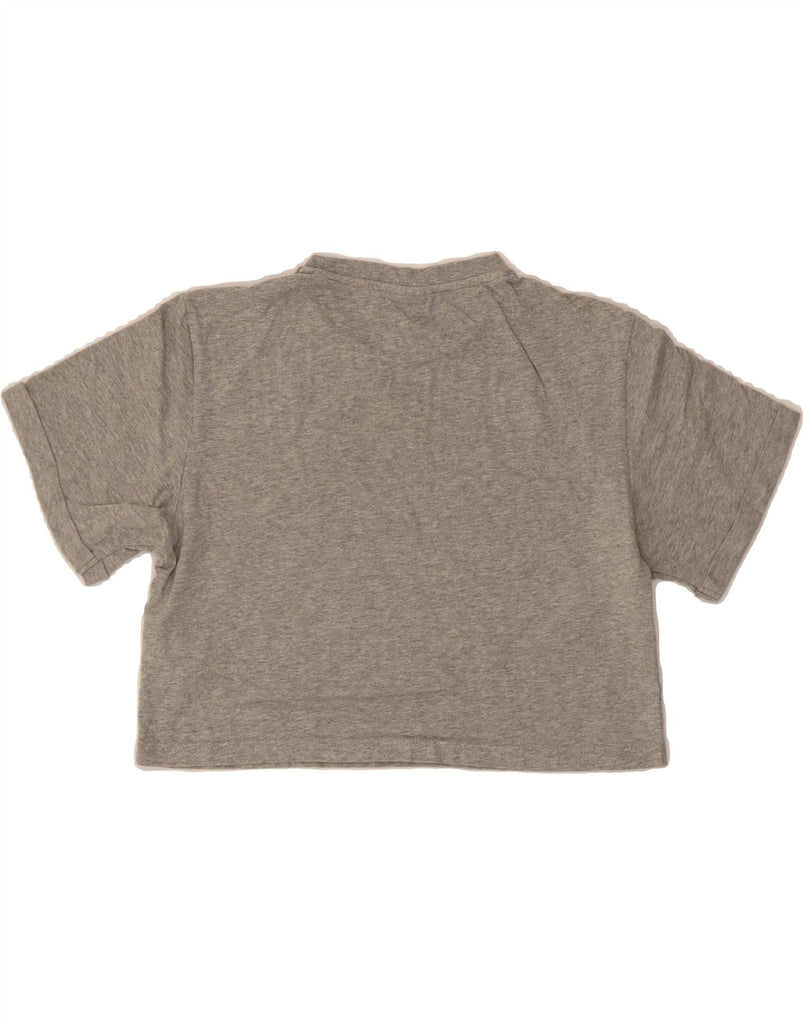 ELLESSE Womens Crop Graphic T-Shirt Top UK 6 XS Grey Cotton Vintage Ellesse and Second-Hand Ellesse from Messina Hembry 