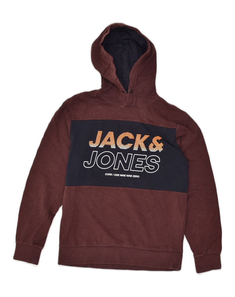 JACK & JONES Mens Graphic Hoodie Jumper Medium Brown Cotton | Vintage Jack & Jones | Thrift | Second-Hand Jack & Jones | Used Clothing | Messina Hembry 