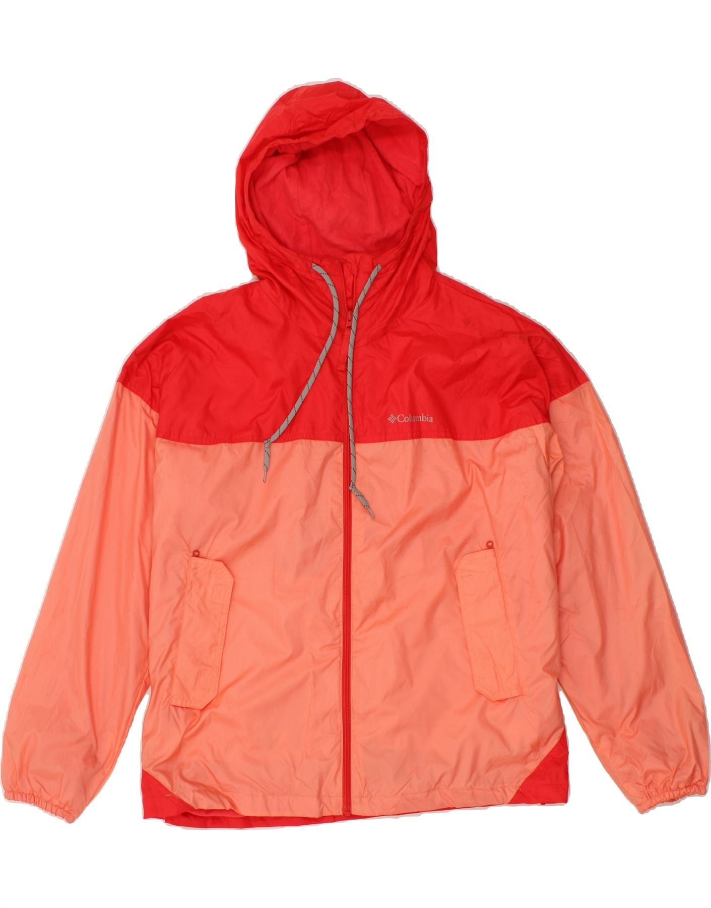COLUMBIA Womens Oversized Hooded Rain Jacket UK 18 XL Red