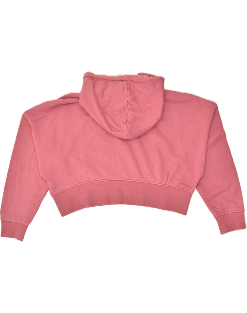 ADIDAS Womens Crop Hoodie Jumper UK 16 Large Pink Cotton | Vintage Adidas | Thrift | Second-Hand Adidas | Used Clothing | Messina Hembry 