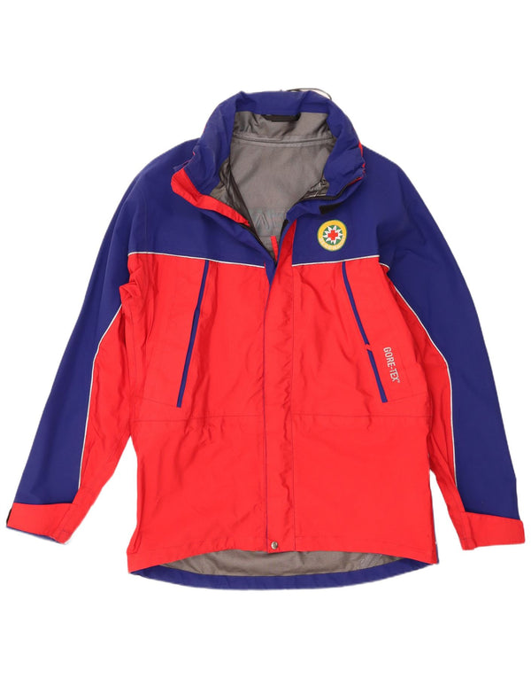 Bergwacht Mens Gore-Tex Graphic Ski Jacket UK 40 Large Red Colourblock
