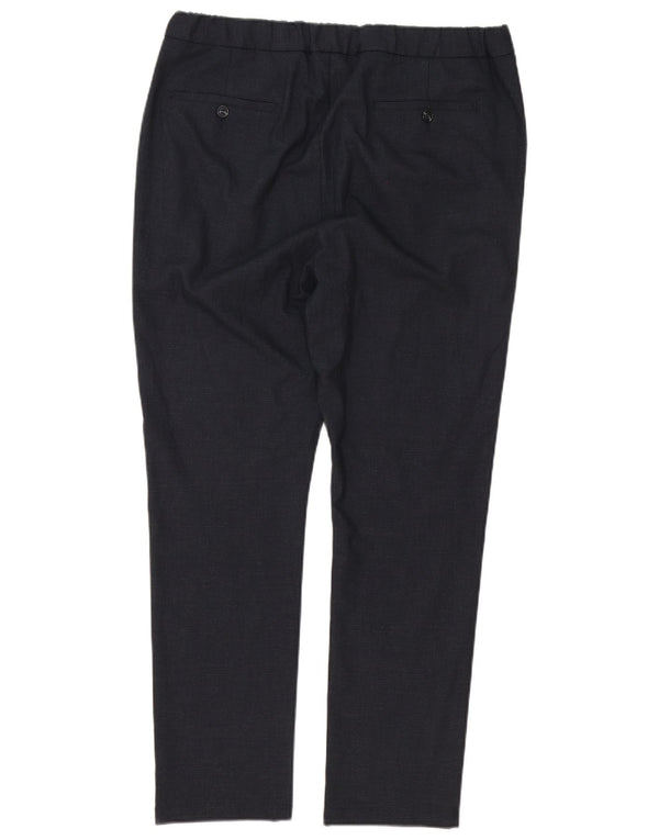 Jack & Jones Mens Premium Slim Chino Trousers XL W38 L30 Navy Blue Check