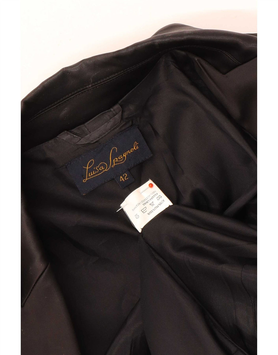 Luisa Spagnoli Womens 1 Button Blazer Jacket IT 42 Medium Black Acetate