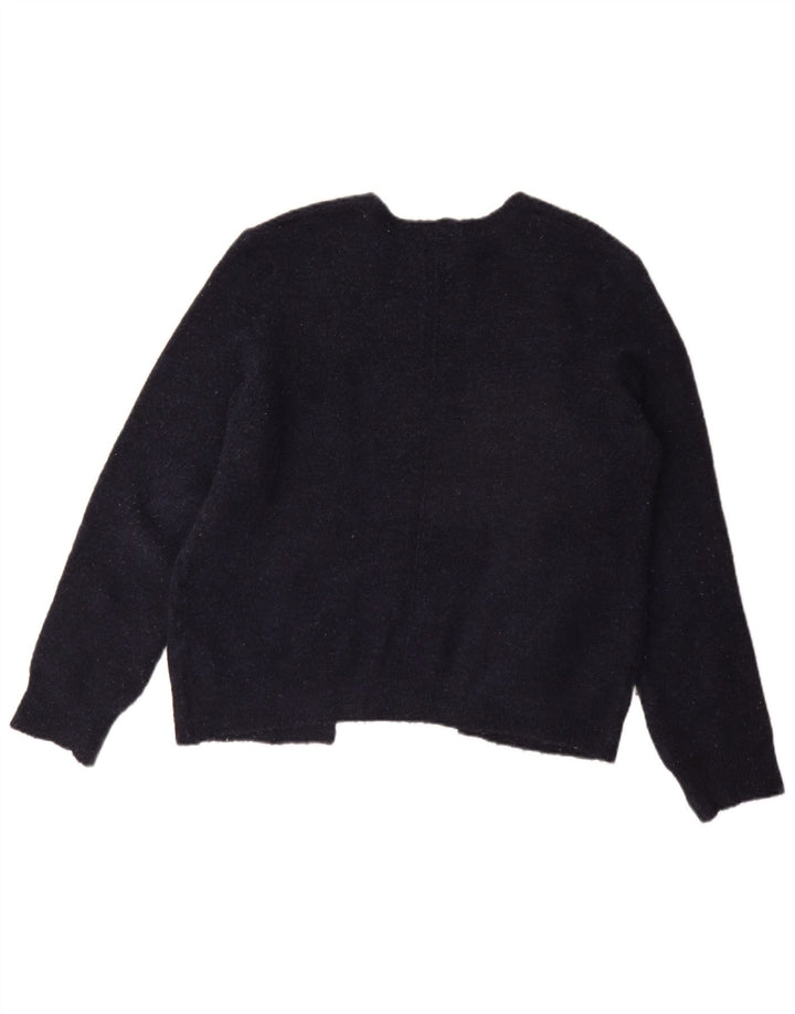 Fat Face Womens Oversized Open Cardigan Sweater UK 8 Small Navy Blue