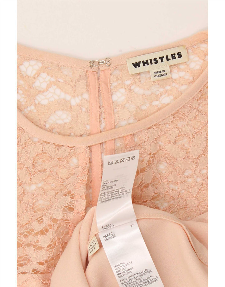 Whistles Womens Blouse Top UK 14 Medium Pink Polyester