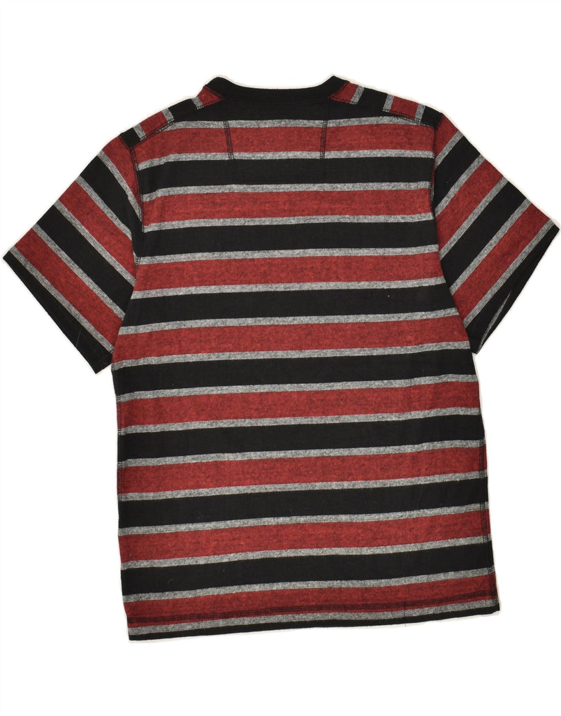 QUIKSILVER Boys T-Shirt Top 15-16 Years XL Maroon Striped Cotton | Vintage Quiksilver | Thrift | Second-Hand Quiksilver | Used Clothing | Messina Hembry 