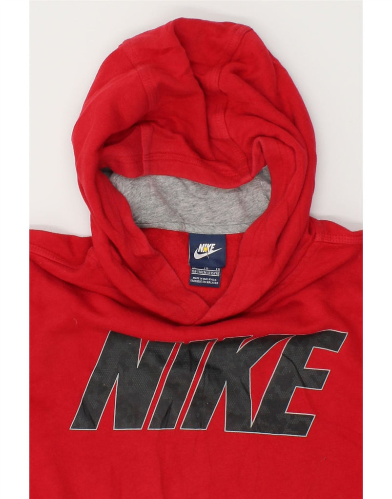 NIKE Boys Graphic Hoodie Jumper 13-14 Years XL Red Cotton | Vintage Nike | Thrift | Second-Hand Nike | Used Clothing | Messina Hembry 