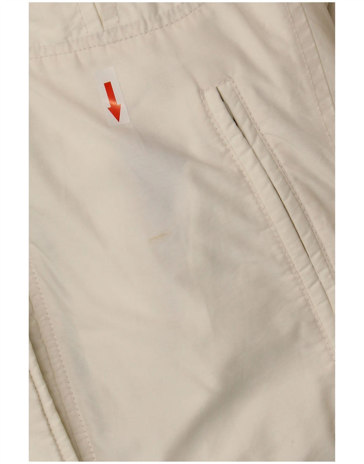 Playlife Womens Hooded Padded Coat UK 14 Medium White Cotton