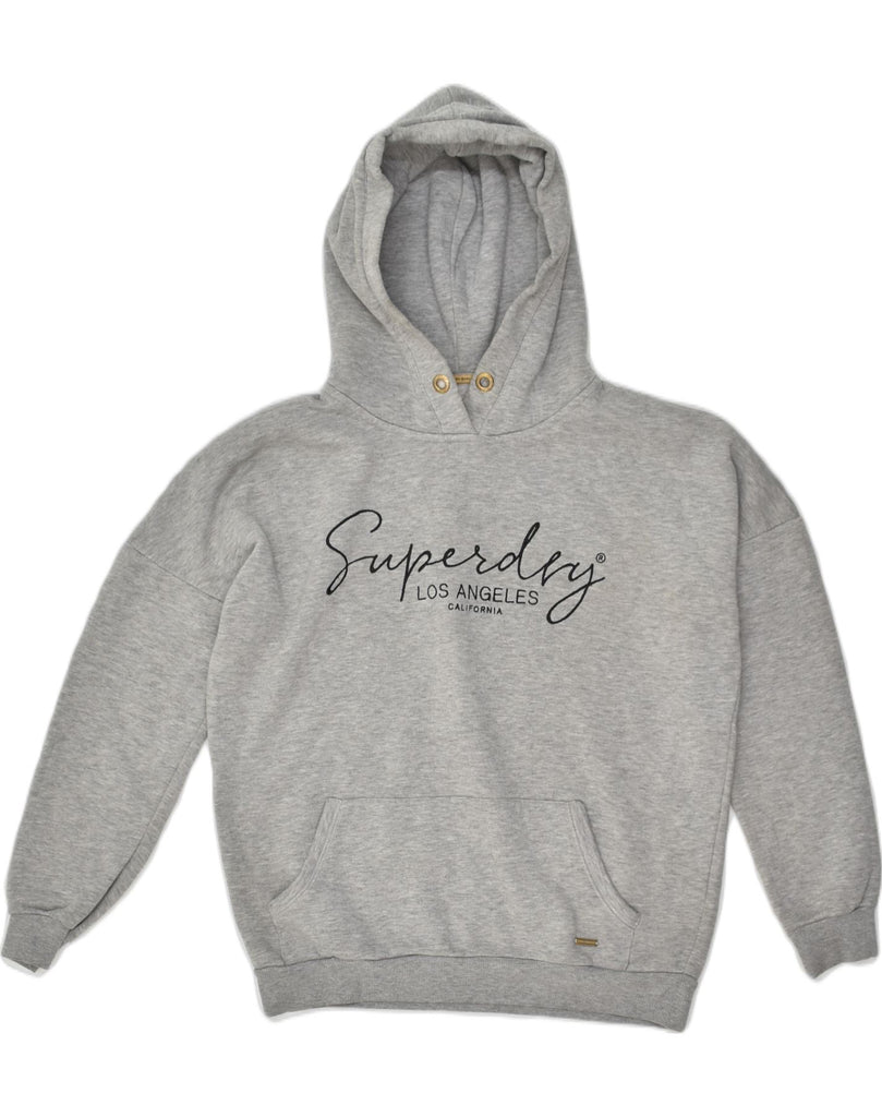 SUPERDRY Womens California Graphic Hoodie Jumper UK 10 Small Grey Cotton | Vintage Superdry | Thrift | Second-Hand Superdry | Used Clothing | Messina Hembry 