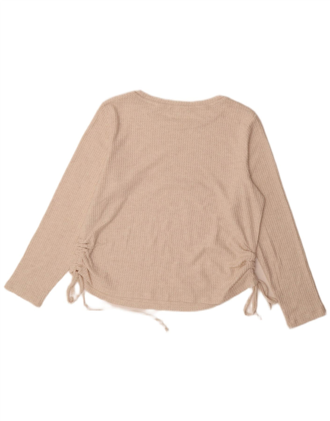 Marks & Spencer Womens Top Long Sleeve UK 16 Large Beige Viscose
