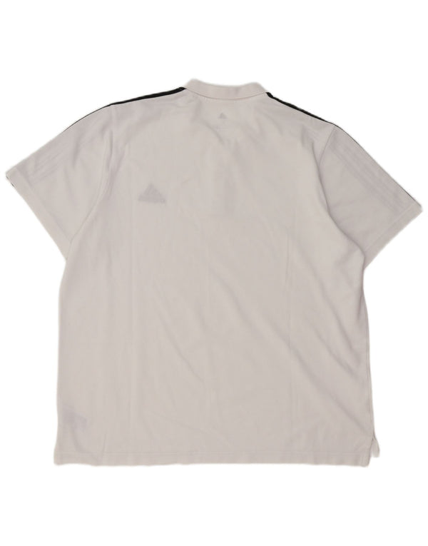 ADIDAS Mens Polo Shirt XL White Cotton