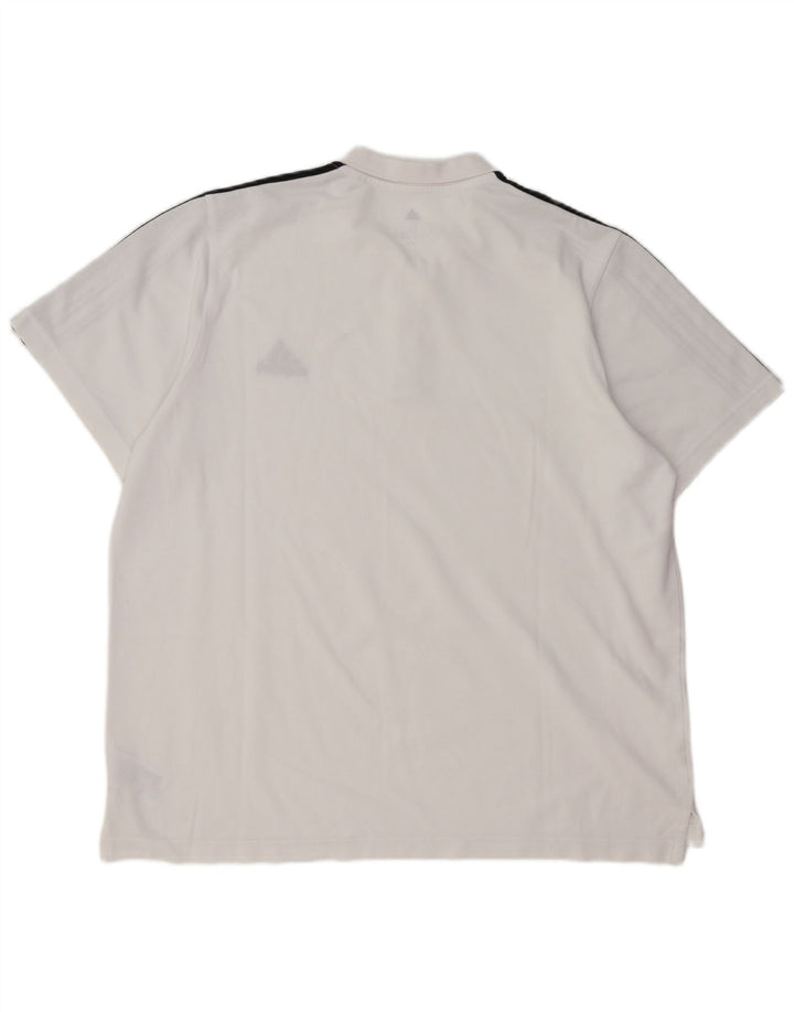 ADIDAS Mens Polo Shirt XL White Cotton