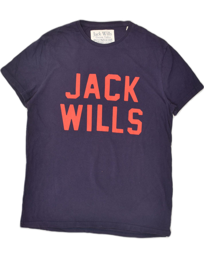 JACK WILLS Mens Graphic T-Shirt Top Medium Navy Blue Cotton | Vintage Jack Wills | Thrift | Second-Hand Jack Wills | Used Clothing | Messina Hembry 