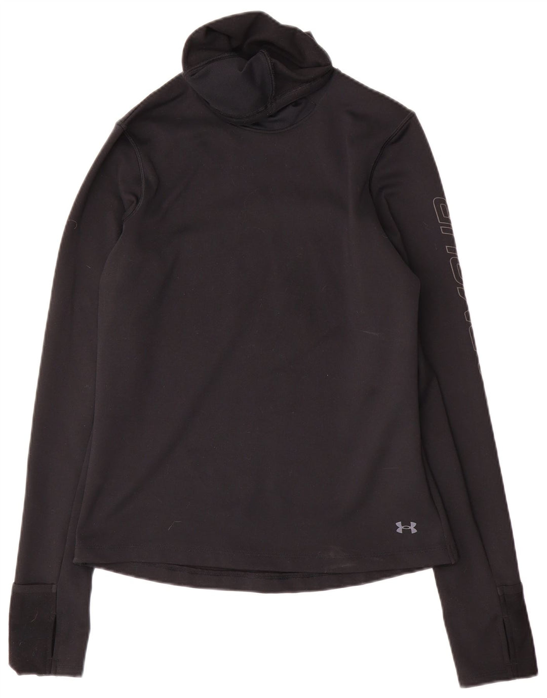 Under Armour Womens Cold Gear Graphic Top Long Sleeve UK 10 Small Black