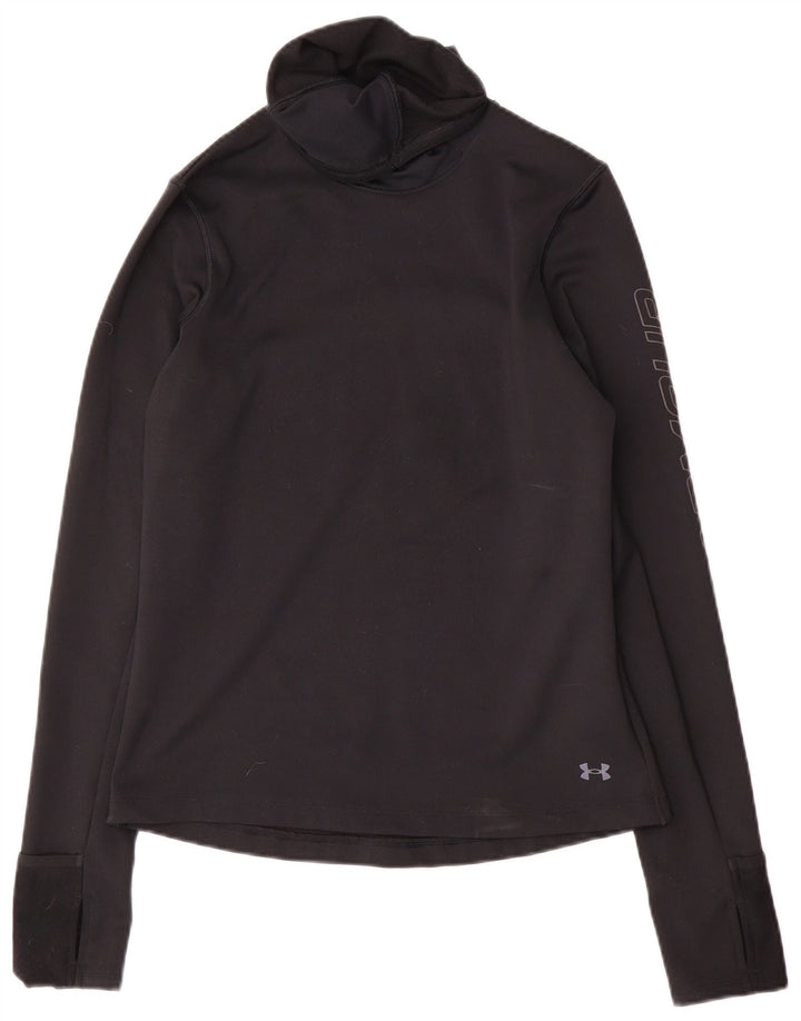 Under Armour Womens Cold Gear Graphic Top Long Sleeve UK 10 Small Black