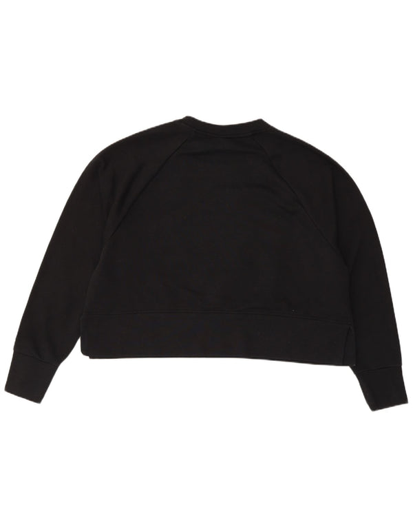 Nike Womens Dri Fit Graphic Oversized Sweatshirt Jumper UK 14 Medium Black