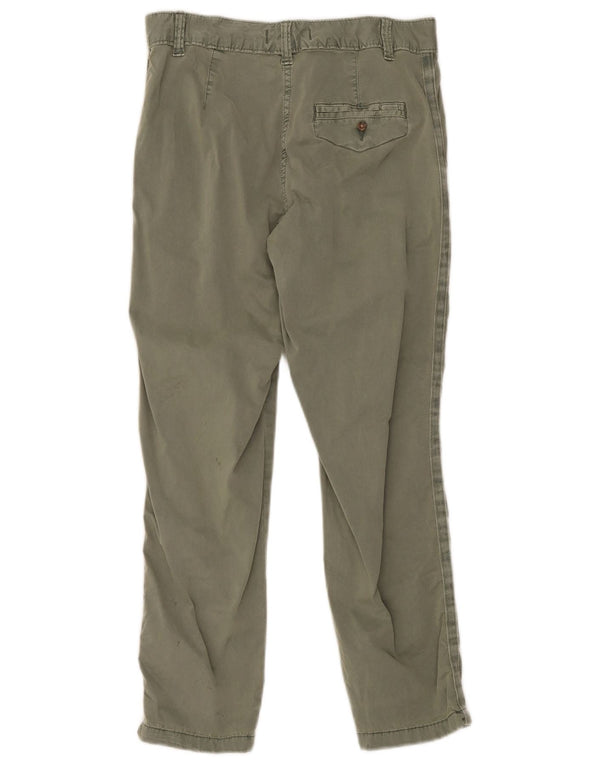 Marks & Spencer Womens Straight Chino Trousers UK 10 Small W30 L26 Khaki