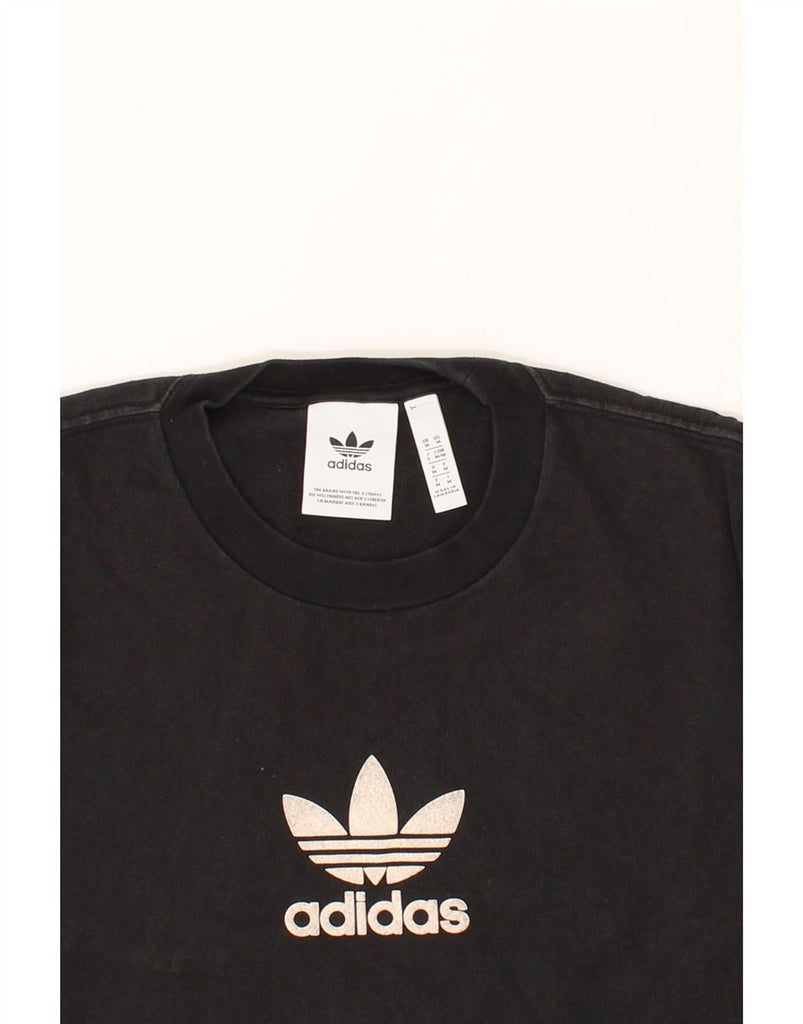 ADIDAS Mens Graphic T-Shirt Top Medium Black Cotton Vintage Adidas and Second-Hand Adidas from Messina Hembry 