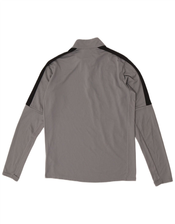 Nike Mens Dri Fit Zip Neck Top Long Sleeve Small Grey Colourblock Polyester