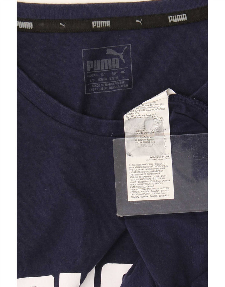 Puma Mens Graphic T-Shirt Top Large Navy Blue Cotton