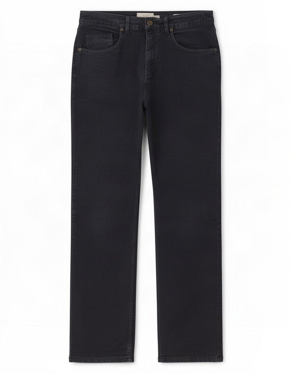 Marks & Spencer Mens Straight Casual Trousers W32 L33 Navy Blue Cotton