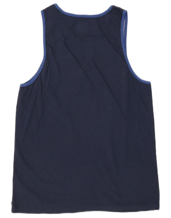 VANS Mens Vest Top Small Navy Blue Floral Cotton