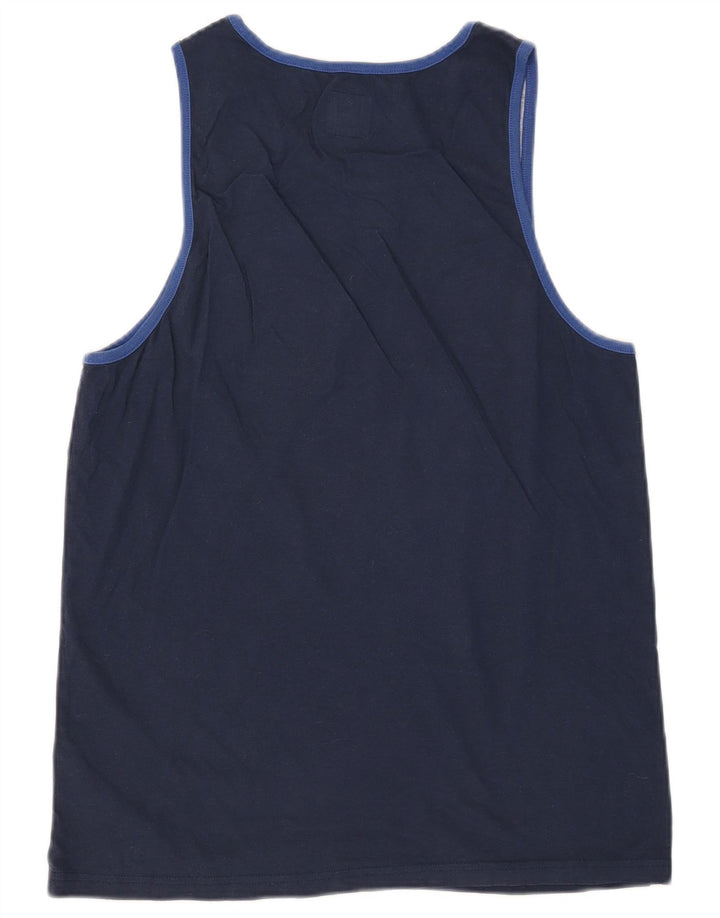 VANS Mens Vest Top Small Navy Blue Floral Cotton