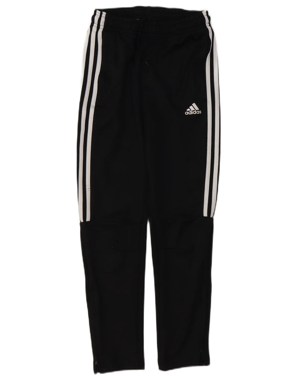 Adidas Boys Climalite Tracksuit Trousers 11-12 Years Medium Black Polyester