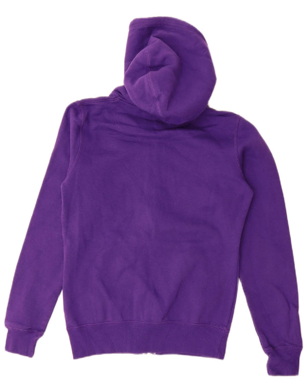 Nike Womens Zip Hoodie Sweater UK 10 Small Purple Cotton