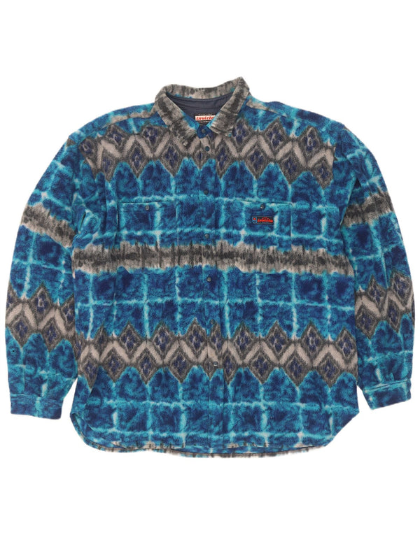 Invicta Mens Fleece Shirt XL Blue Argyle/Diamond Polyester