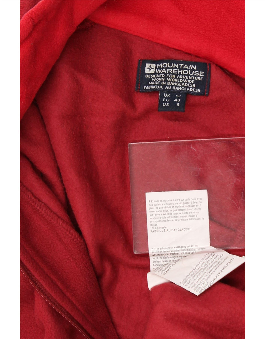 MOUNTAIN WAREHOUSE Womens Zip Neck Fleece Jumper UK 12 Medium Red Vintage Mountain Warehouse and Second-Hand Mountain Warehouse from Messina Hembry 