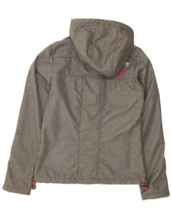SUPERDRY Womens The Windtrekker Graphic Windbreaker Jacket UK 6 XS Grey