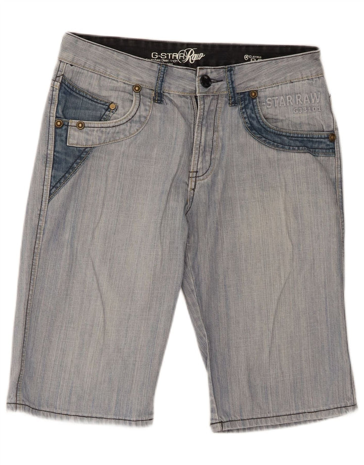 G-Star Mens Graphic Denim Shorts W32 Medium Blue Cotton